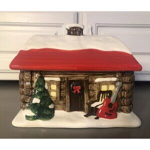 DOLLY PARTON Childhood Christmas Cabin Cookie Jar-New In Box